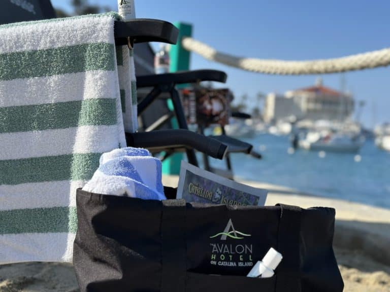 Beach Chair and Towel on Catalina Island Beach